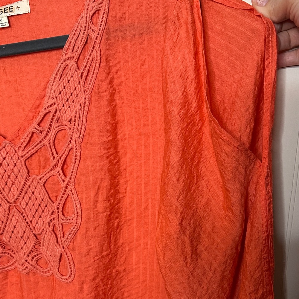 Umgee Salmon Orange Top - Picture 4 of 6